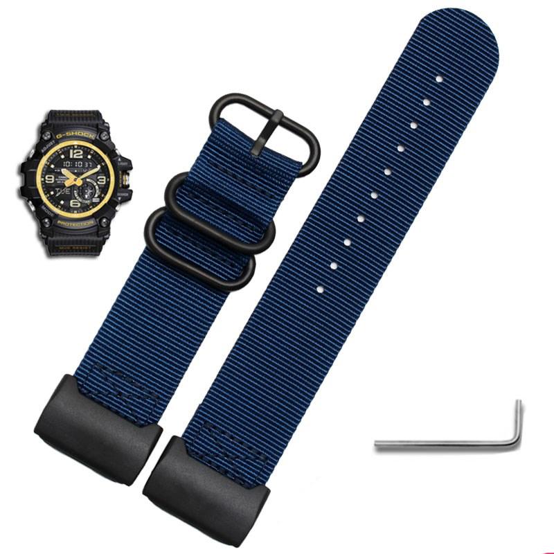 Nylonowy Pasek do Zegarka Dla Casio G-SHOCK Modyfikowany Mały Mud King GG-1000 GWG-100 GSG-100 Płócienny Pasek do Zegarka Czarny Khaki Bransoleta