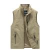 BOIONi UV Protection Fishing Photographer Outdoor Vest with Mesh Multiple Abrasion for Travel Men's Vest, Vest, Stand-Up Collar, Sleeveless, Lining,
