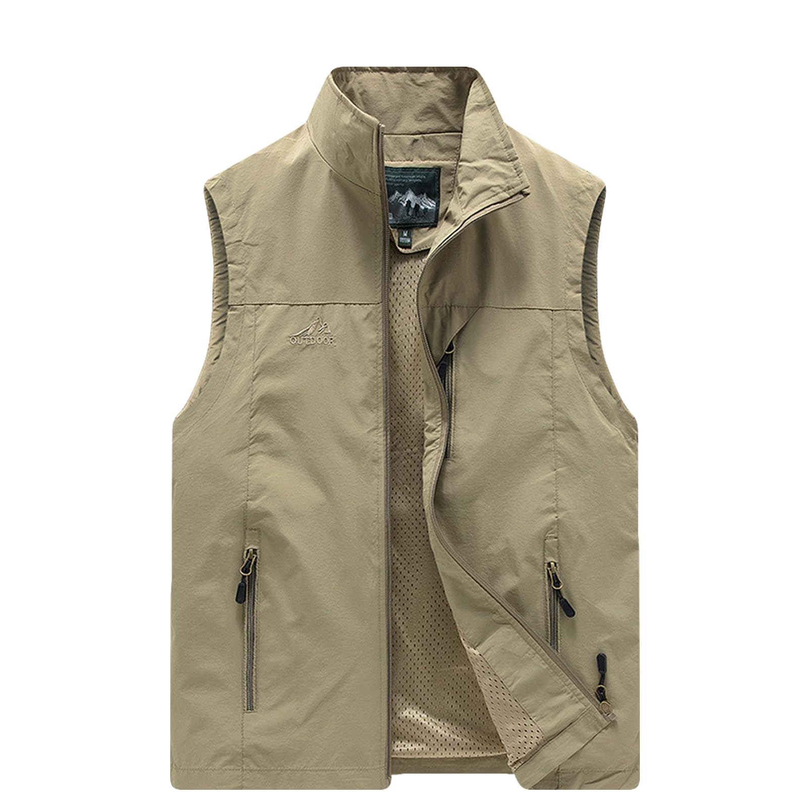 

BOIONi UV Protection Fishing Photographer Outdoor Vest with Mesh Multiple Abrasion for Travel Men s Vest, Vest, Stand-Up Collar, Sleeveless, Lining,