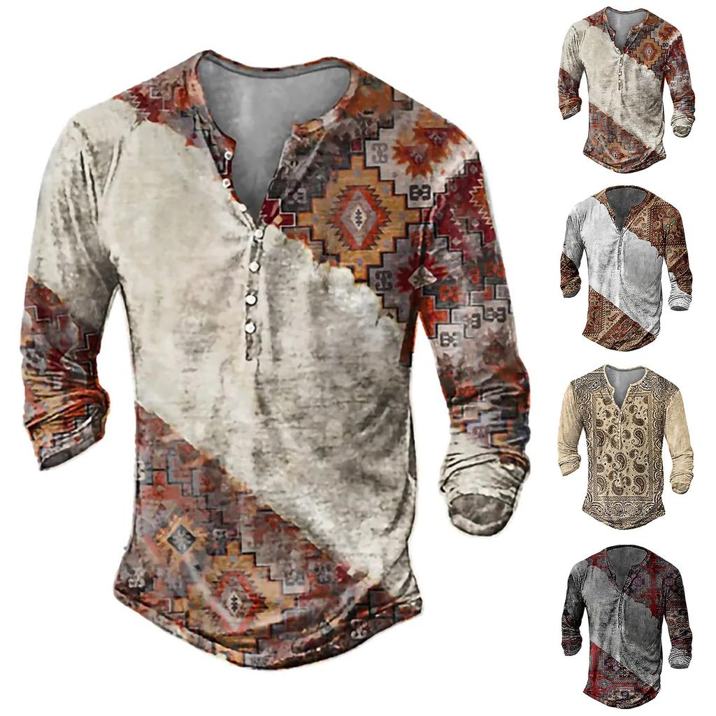 Men's Long Sleeve Graphic And Embroidered Fashion T-Shirt Spring And Long Sleeve Printed Pullover Sweatshirt