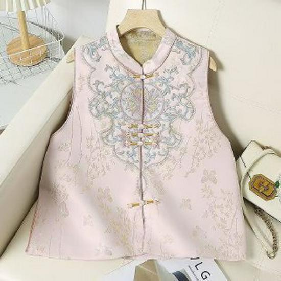 2026 Spring Chinese-Style Jacket for Middle-Aged & Elderly Women 3XL розовый