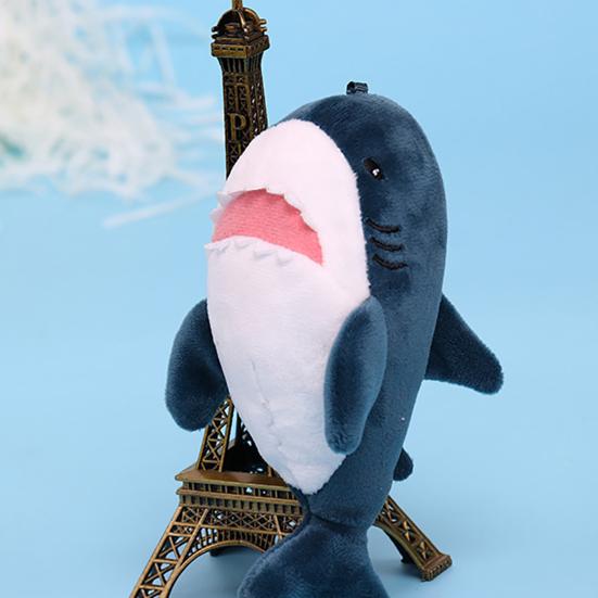 Key Holder Soft Cartoon Shark Shape Plush Creative Hanging Pendant for Bag