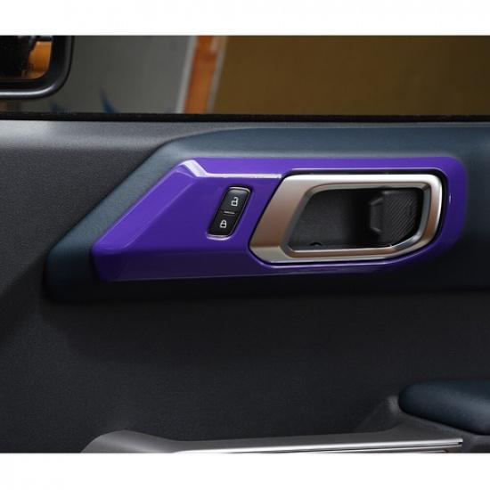 2PCS Purple ABS Interior Door Handle Decor Cover Trim for -2025 Ford Bronco