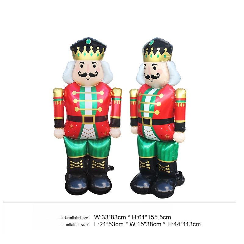 2pcs 60Inch Aluminum Foil Balloons Featuring Santa Claus And a Snowman - For Various Themed Events Such As Christmas Decorations