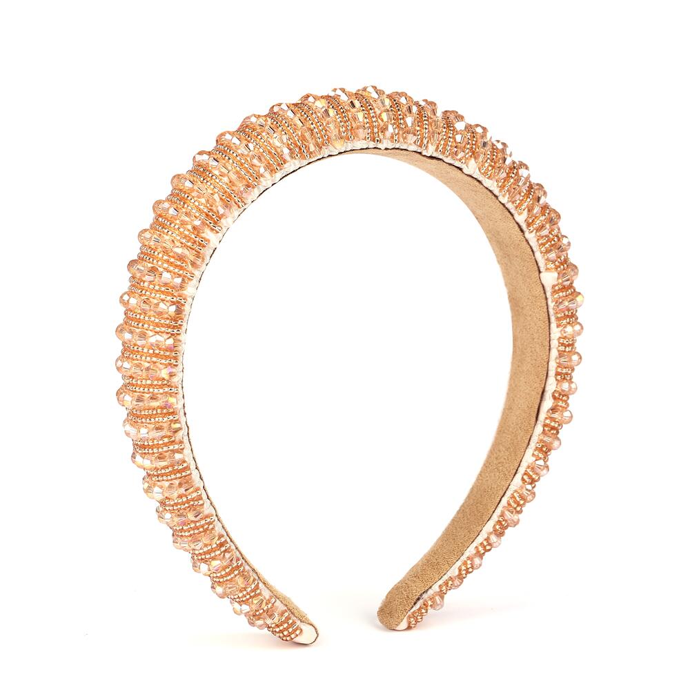 Baroque Rhinestone Headband Crystal Padded Hair Band Glittering Hair Accessories for Women Girls
