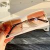 2PCS Women and Men Fashion Sunglasses UV400 Shades Rectangle Sun Glasses Rimless Summer Fashion Eyewear