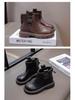 Kinder Herbst/Winter 2025 Schwarze Leder-Knöchelstiefel - Jungen & Mädchen Britischer Stil