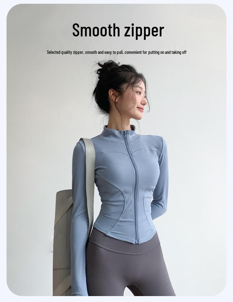 Women's Slim-Fit Fleece-Lined Running Jacket - Autumn/Winter 2025 Yoga & Fitness Long Sleeve.