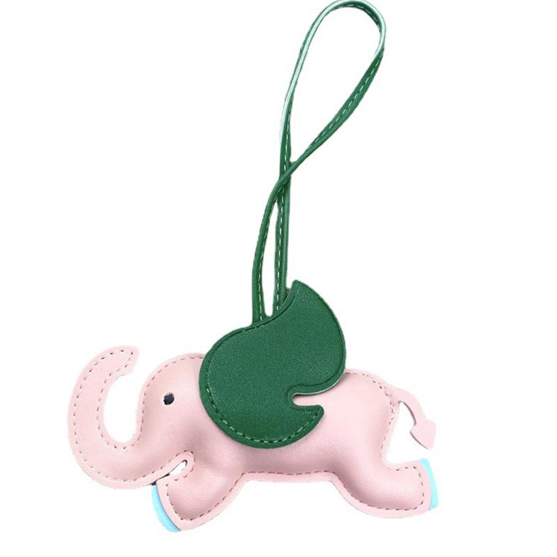 Trendy Designer Pu Leather Wings Flying Elephant Hanger Keychain Pendant Decoration For Ladies Bag Charm Accessories Ornament Gifts