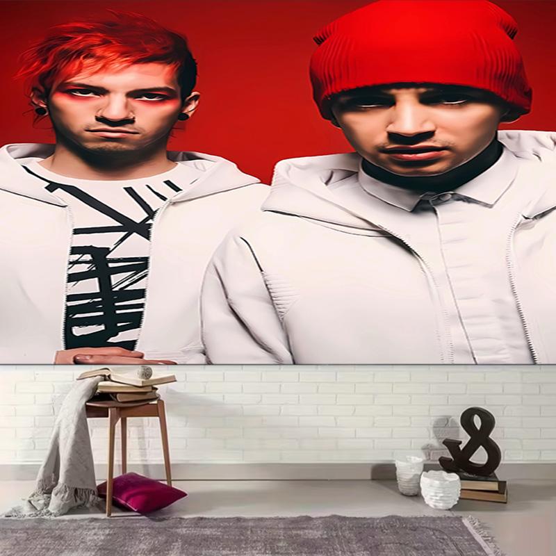 1pc Tyler Joseph and Josh Dun1 Tapestry, Living Room, Bedroom, Office, Party Decor, Ideal Festive Gift