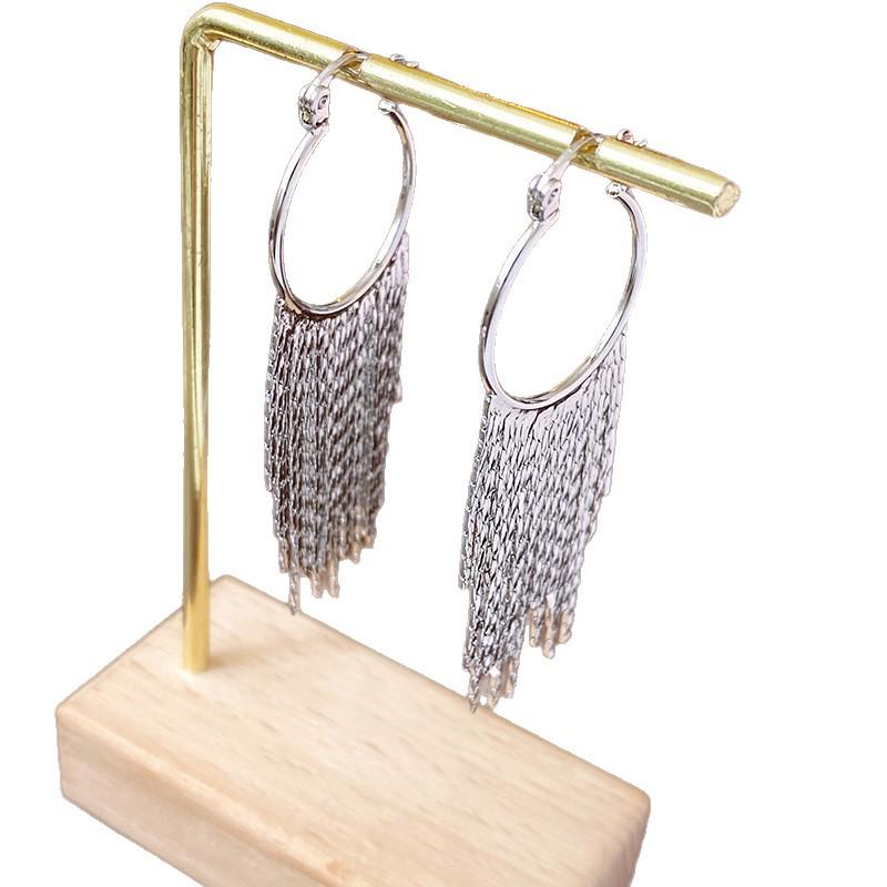 Echt vergoldete runde Quastenohrringe - Leichter Luxus, Vintage, vielseitiger Creolen-Schmuck für Frauen