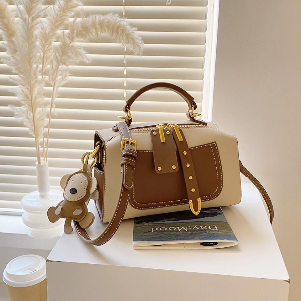 New Fashion Light Luxury Women's Handbags Contrasting Color Commuter Ladies Pillow Bag Casual Simple Shoulder Oblique Span Bags for Wife Birthday Gift