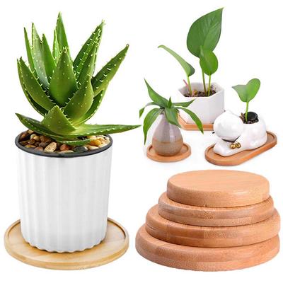 Home Decoration Planters Pot Stander Round Square Hexagon Rectangle Bamboo Wood Tray Flowerpot Base