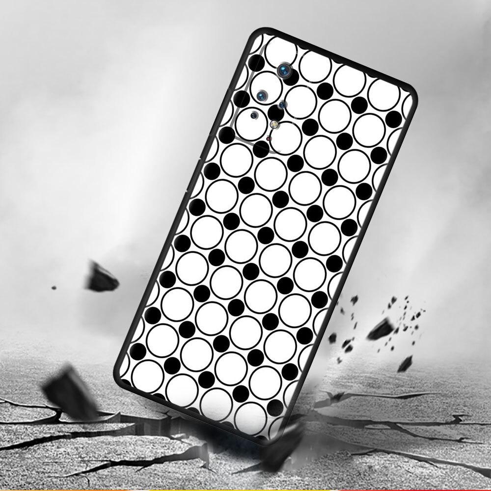 Funda celulară din silicon cu buline alb-negru pentru Redmi Note 9T 9A 9 10 9S 8 K40 9C 7 11 Pro 10C 8T K40S