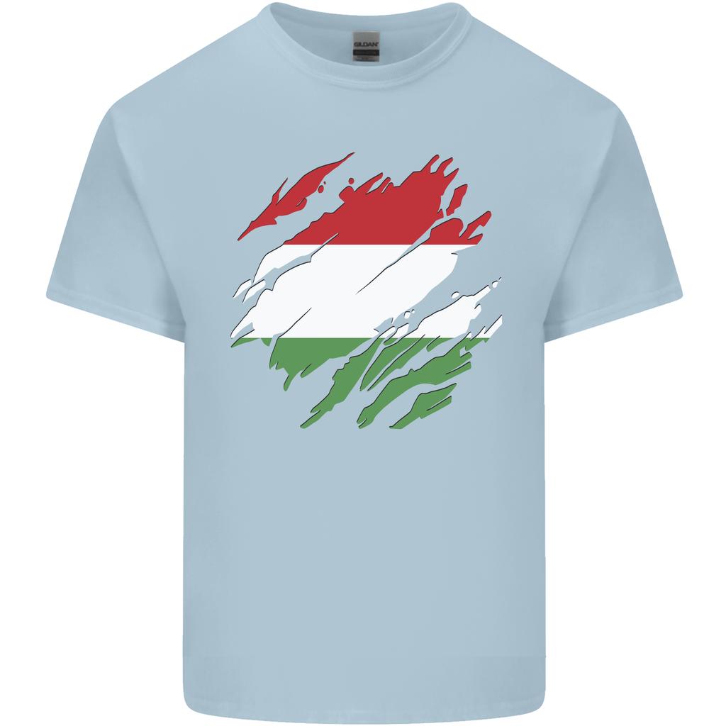 Torn Hungary Flag Hungarian Day Football Unisexs Light Cotton Tshirt