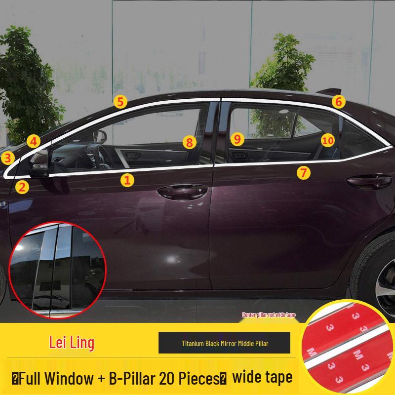 Decorative Window Bright Strips for 2014-2024 Toyota Corolla Levin