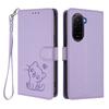 For Xiaomi Poco M7 Plus 5G/M7 4G (169mm) Wallet Case with Wrist Strap Love Cat Pattern Imprint Leather Phone Cover