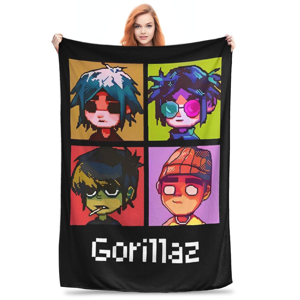 Music Band G-gorillazs Blanket Warm Soft Fashion Plush Throw Blanket For Students Couch Chair Flannel Bedspread Bed Cover