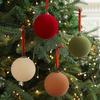 6pcs Set 8CM Size Christmas Ball Decoration Plastic Velvet Balls Party Wedding Gifts Christmas Tree Pendant Flock Colored
