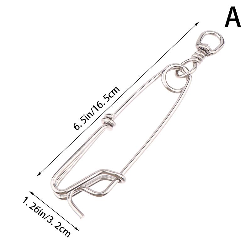 1Pc Stainless Steel Ring Tuna Fishing Clip Snap With Swivel Ring Connector For Spearfishing Long Line Fishing Accessories