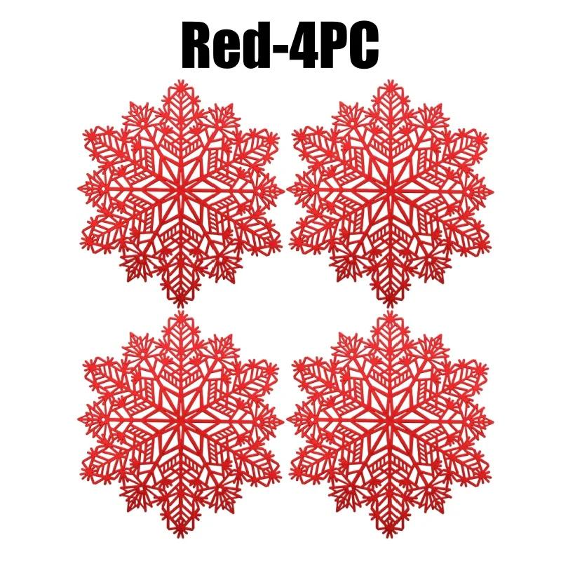 Holiday Snowflake Table Mats Christmas Vinyl Place Mats for Dining Table Wedding Decorative Kitchen Table Mats