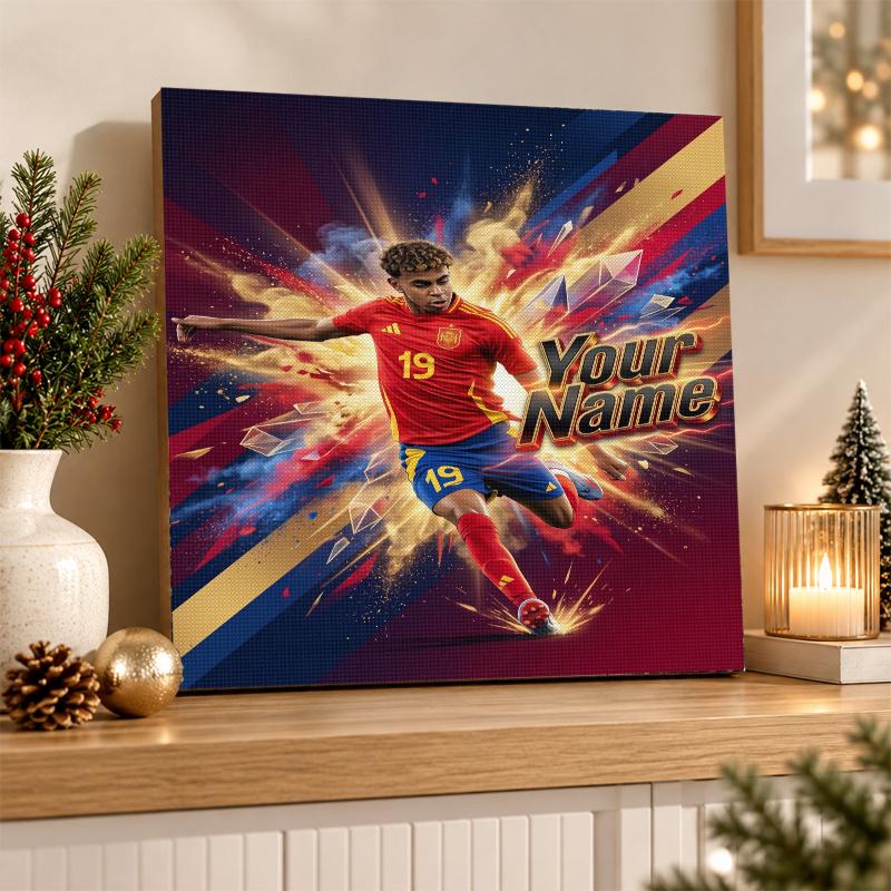 Lamine Yamal Custom Name Text 5D Diamond Painting Kit DIY Full Drill Diamond Art Decoration