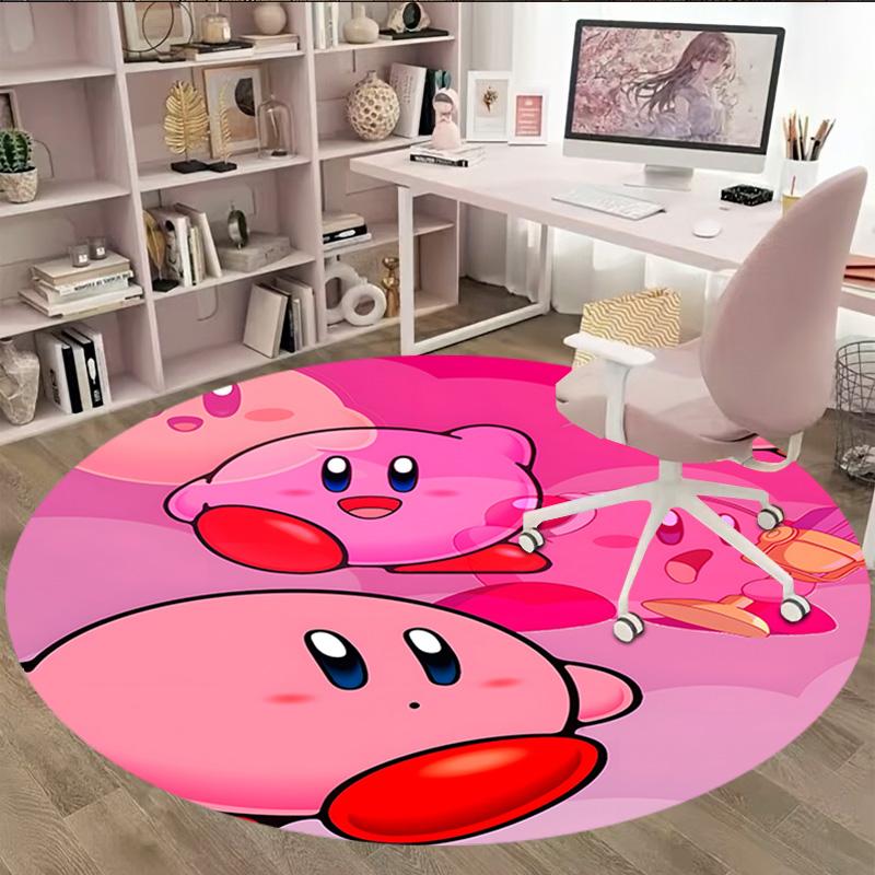 1pc Kirby2 Print Round Carpet Chair Round Carpet Suitable for Bedroom Living Room Home Decorative Carpet