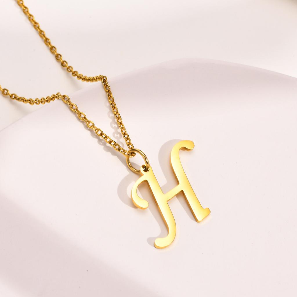 Vnox Stainless Steel Initial Letter A-Z Necklaces for Women Men Gift Jewelry,4 Colors Option