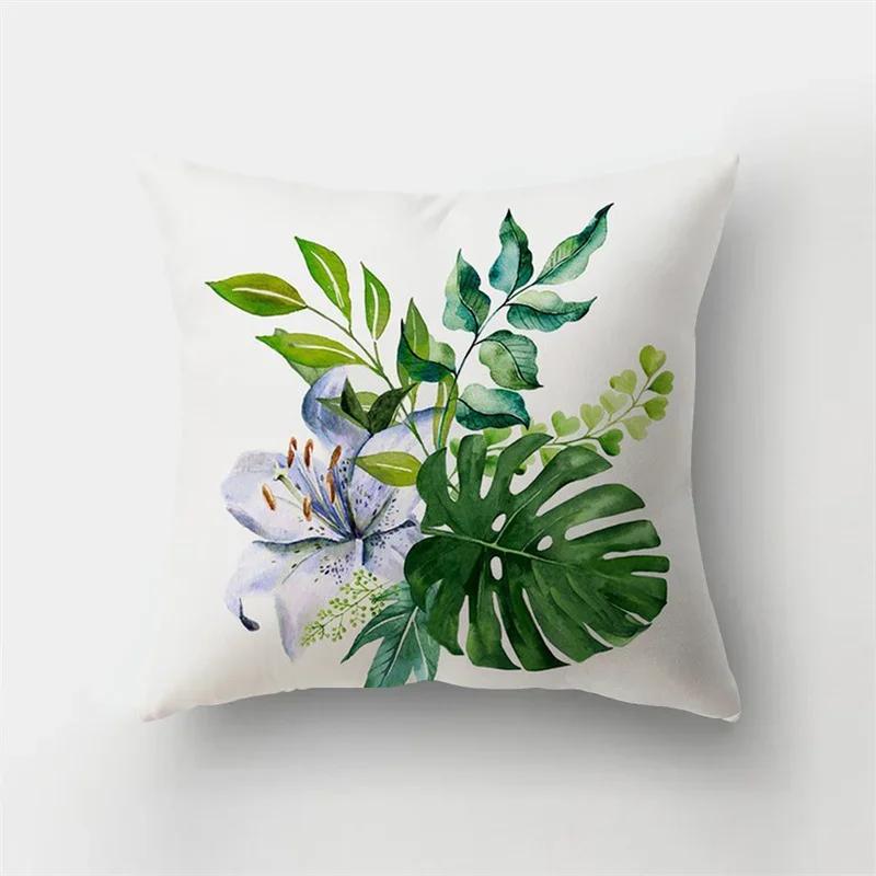 Bank Huisdecoratie Dieren Kussensloop Natuurlijke Bladeren Bloemenlandschap Kussenhoes Kort Pluche