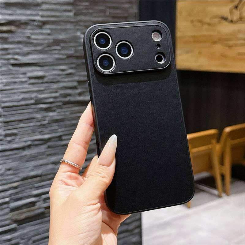 Versatile 17-Element Leather Case: Compatible with iPhone 17 Pro Max and 16 Pro Max - Solid Color Protective Cover