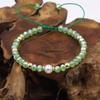 Colorful Crystal & Faux Pearl Adjustable Bead Bracelet, 6mm Beads