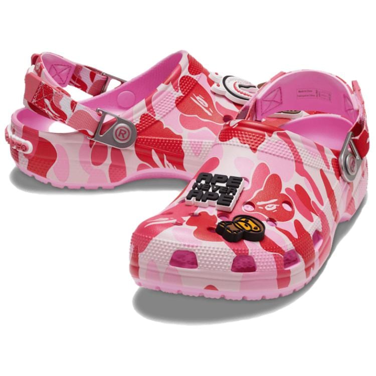 Crocs x A BATHING APE Classic Clog Clogs Unisex Pink 209627-6I2