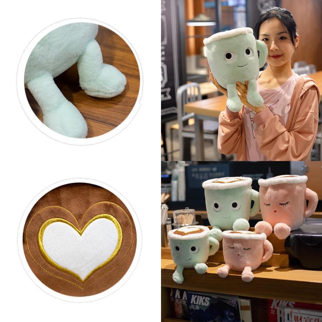 Cute And Comfy Matcha Latte Coffee Cup Plush Toy For Cozy Decor