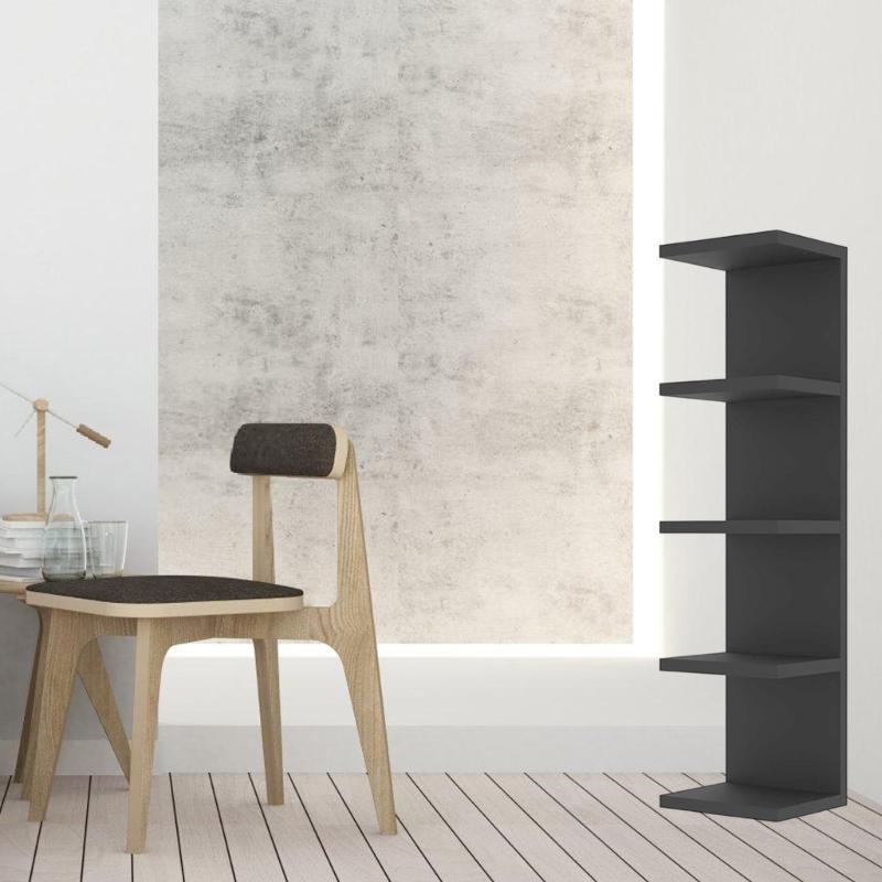 5 Level Floating Wall Shelf White PVC Modern Display Rack For House Style And Storage