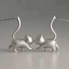 Unique Cat Earring Minimalist Piercing Earring Daily Wear Long Tail Cat Earring