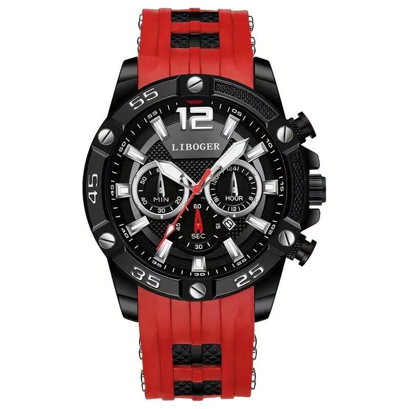 Luxury Large Dial Men Watches Casual Silicone Strap Calendar Quartz Wristwatches Mens Clock Reloj Hombre