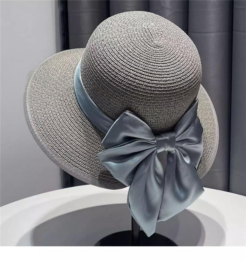 Panama Beach Summer Hat Bowknot Sun Hat Summer Breathable Wide BrimBeach Cap UV Protection Casual Straw Hat ForWomen