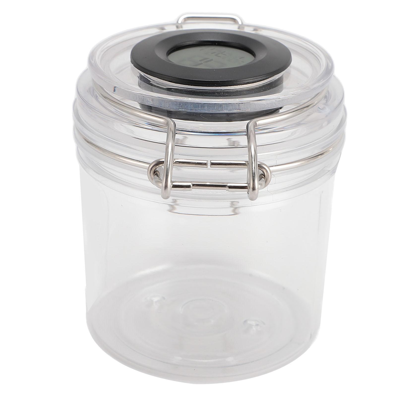 

200ml Glue Storage Container for Eyelash Extension Temp Humidity Display Sealed Leak Proof Transparent Eyelash Glue
