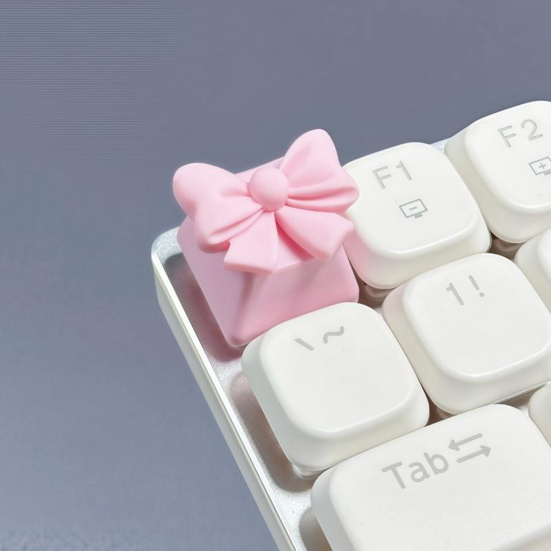 

Cute Pink Bow Mechanical Keyboard Keycap - Custom Resin Keycap for Cherry MX Switches, Aesthetic Keyboard Decor