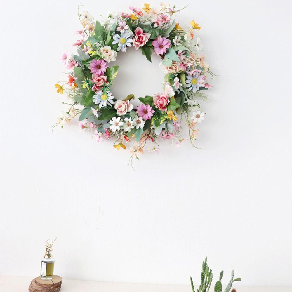 Handmade Artificial Daisy Wreath Spring Front Door Hanging Garlands  Kids Gifts
