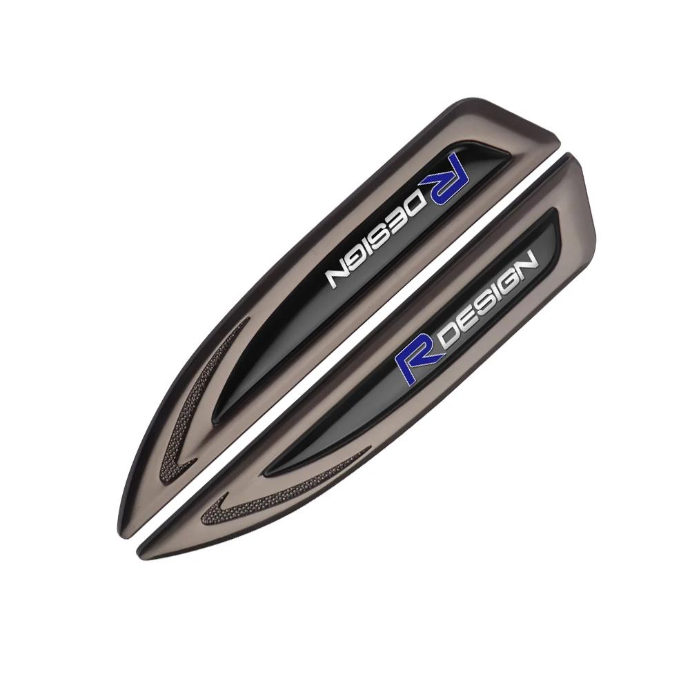 2 pezzi forma lama metallica 3D Parafango Laterale Bagagliaio Auto Emblema Emblema Adesivo Per volvo Rdesign XC60 XC90 V40 V50 V60 S40 S60 S80 XC40 AWD
