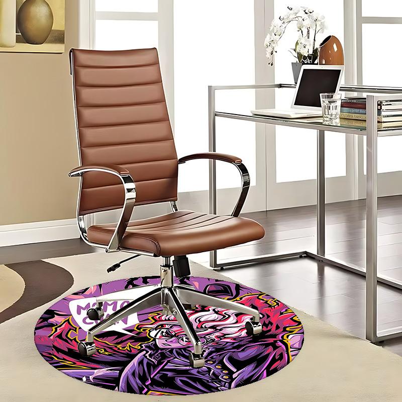 

1pc Momochan Anime Cartoon Design Round Carpet - Office Chair Mat, Non-Slip Rug for Home Decor, Living Room, Bedroom, Game Room 80cm