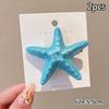 Y2K Blue Starfish Hairpin Summer Beach Vacation Hair Clip  Sweet Bangs Clip Girls Women Hair Accessories