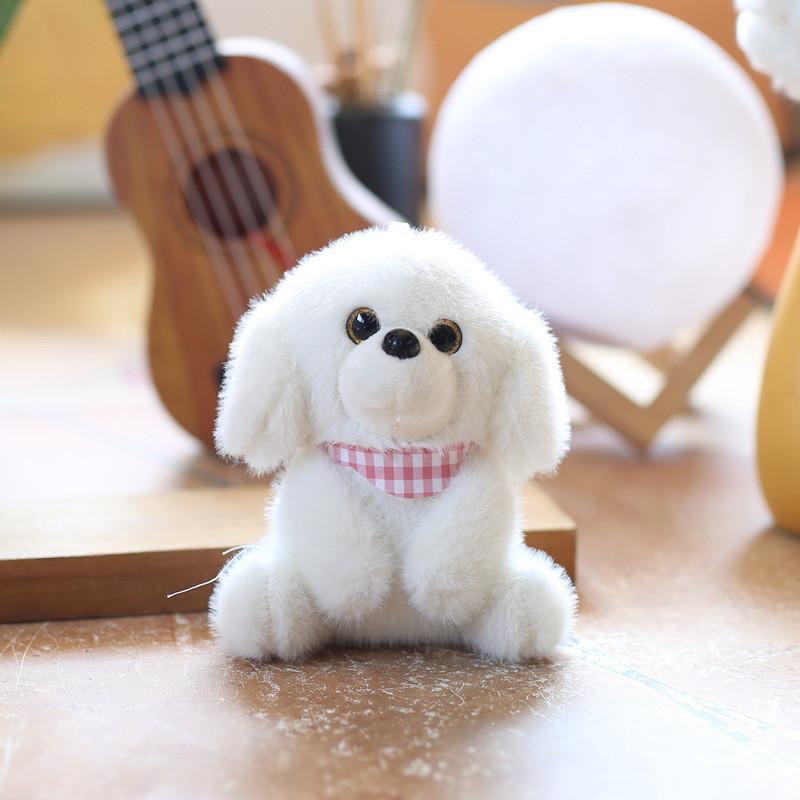 Plush Dog Keychain With Soft Short Pile Fabric For Bag Decoration And Gifts