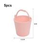 5pcs 6 Colors Doll Miniature Bucket Model Plastic Children Beach Small Bucket