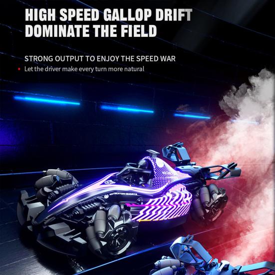 2.4GHz Remote Control Drift Car with Spray Music Light High Speed Four-Wheels Drive