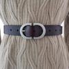 Leather Belt Women Versatile Belt With Antique Buckle For Casual Wear Office