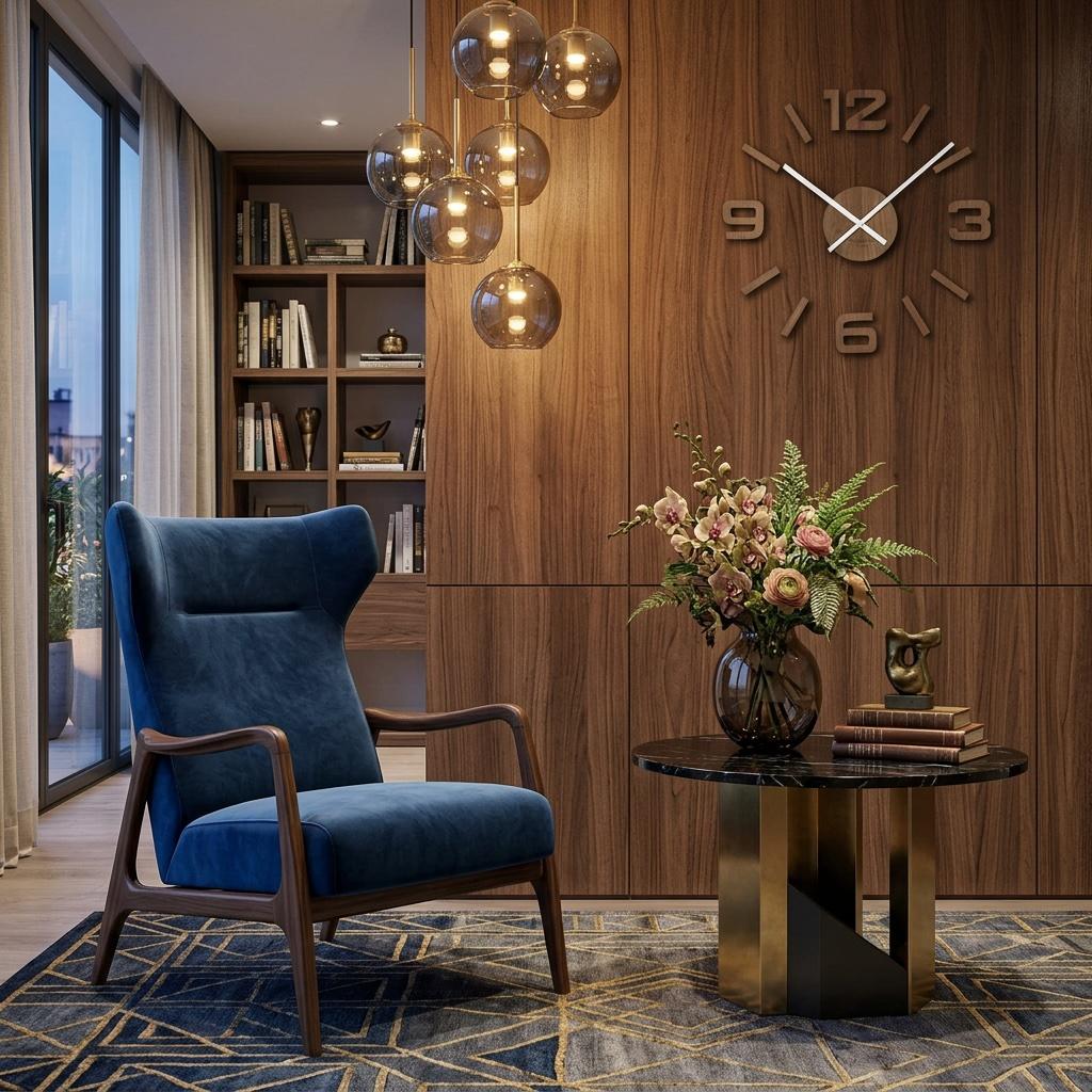 Wooden Oak Wall Clock EKO 75cm