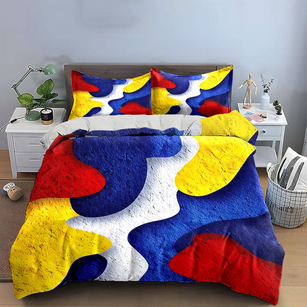 Abstraktes buntes Bettwäscheset Bettwäsche Bettbezug-Set Bettbezug Kissenbezüge (1 * Bettbezug 2 * Kissenbezüge, ohne Bettdecke)
