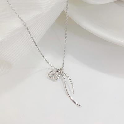 Nische Design Sense Line Schleifenkette Leichter Luxus Persönlichkeit Modisch Kalt Stil Schlüsselbeinkette